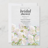 Rustikales Weißholz Rosa Minze Rose Brautparty Einladung (Vorderseite)