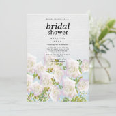 Rustikales Weißholz Rosa Minze Rose Brautparty Einladung (Stehend Vorderseite)