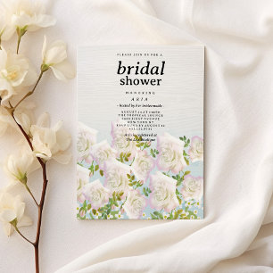 Rustikales Weißholz Rosa Minze Rose Brautparty Einladung