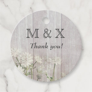 Rustikales Weißholz Rustikale Hochzeit oder Party Geschenkanhänger