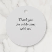 Rustikales Weißholz Rustikale Hochzeit oder Party Geschenkanhänger (Rückseite)