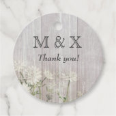 Rustikales Weißholz Rustikale Hochzeit oder Party Geschenkanhänger (Vorderseite)