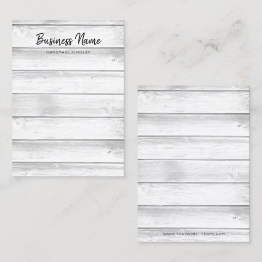 Rustikales Weißholz-Schmuckstück Visitenkarte (Vorne/Hinten)