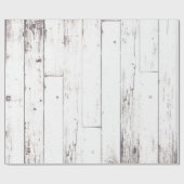 Rustikales Weißholz Shabby Chic Hochzeit Geschenkpapier (Flach)