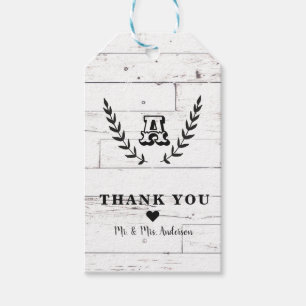 Rustikales Weißholz Shabby Chic Laurel Gastgeschen Geschenkanhänger