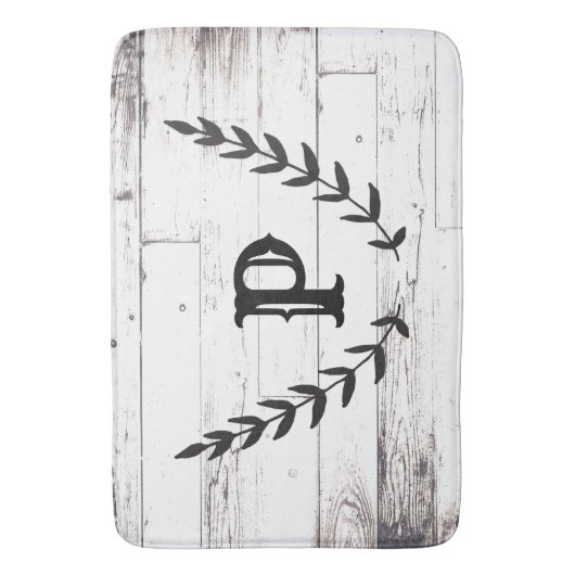 Rustikales Weißholz Shabby Chic Laurel Land Badematte (Vorderseite Vertikal)