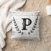 Rustikales Weißholz Shabby Chic Laurel Land Kissen (Decke)