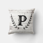 Rustikales Weißholz Shabby Chic Laurel Land Kissen (Rückseite)