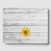 Rustikales Weißholz Sonnenblumen Hochzeitsbuch Gästebuch