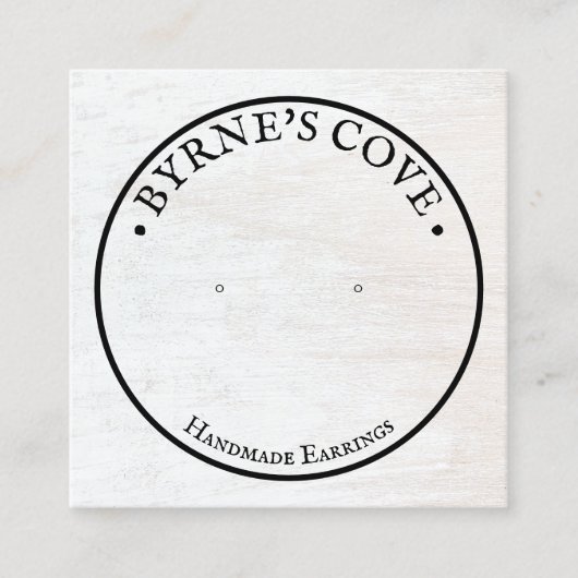 Rustikales Weißholz-Stuhlvorschau Quadratische Visitenkarte (Vorderseite)