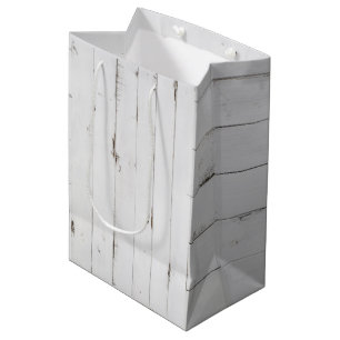 Rustikales Weißholz Tone Medium Geschenktasche Mittlere Geschenktüte