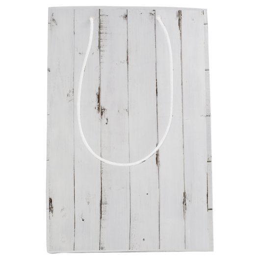 Rustikales Weißholz Tone Medium Geschenktasche Mittlere Geschenktüte (Vorderseite)