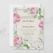 Rustikales Weißholz und Vintage Rosenhochzeit Einladung (Vorderseite)