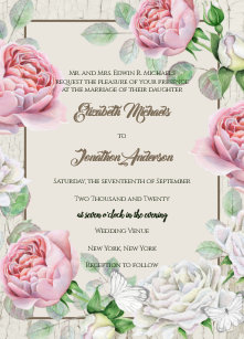Rosenhochzeit Einladungen Zazzle De