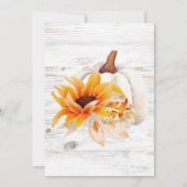 Rustikales Weißholz Wasserfarbe Pumpkin Baby Dusch Einladung (Rückseite)