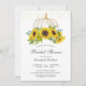 Rustikales Weißkürbis Sonnenblumen Brautparty Einladung (Vorderseite)