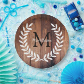 Rustikales Weißland Laurels Barn Wood Pappteller (Party)