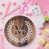 Rustikales Weißland Laurels Barn Wood Pappteller (Party)