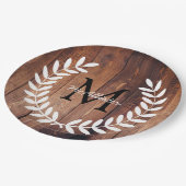 Rustikales Weißland Laurels Barn Wood Pappteller (Schrägansicht)