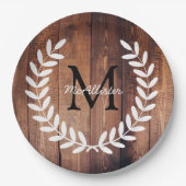 Rustikales Weißland Laurels Barn Wood Pappteller (Vorderseite)