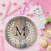 Rustikales Weißland Laurels Light Barn Wood Pappteller (Party)