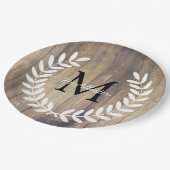 Rustikales Weißland Laurels Light Barn Wood Pappteller (Schrägansicht)