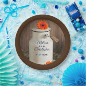 Rustikales Weißmilch-Jug mit Blume Hochzeit Pappteller (Party)