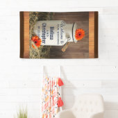 Rustikales Weißmilch Jug mit Blume Hochzeitsempfan Banner (Insitu)