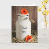 Rustikales Weißmilch Jug mit Blume Vielen Dank Karte (Gelbe Blume)