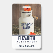 Rustikales Weißmilchjogg mit orangefarbenem Blume- Ausweis (Back)