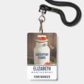 Rustikales Weißmilchjogg mit orangefarbenem Blume- Ausweis (Back with Lanyard)