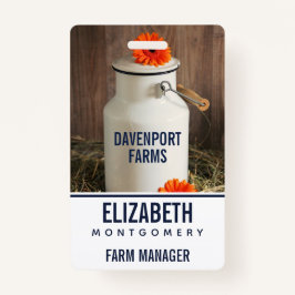 Rustikales Weißmilchjogg mit orangefarbenem Blume- Ausweis