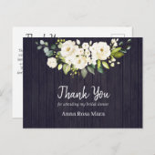 *~* Rustikales Weißrosen-Brautparty Postkarte (Vorne/Hinten)