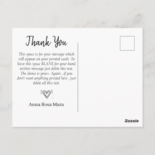 *~* Rustikales Weißrosen-Brautparty Postkarte (Rückseite)