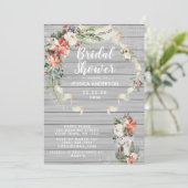 Rustikales Weißwald Brautparty Einladung (Stehend Vorderseite)