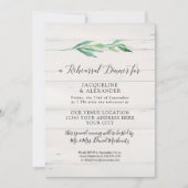 Rustikales Weißwaldblättergrün Wasserfarbe Einladung (Vorderseite)