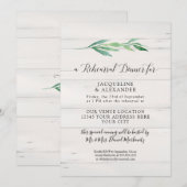 Rustikales Weißwaldblättergrün Wasserfarbe Einladung (Vorne/Hinten)