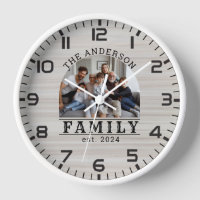 Rustikales Weißwaschfarbenes Foto und Familienname