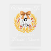 Rustikales Weizen & Berry Fall Brautparty Willkomm Acrylschild (Vorderseite)