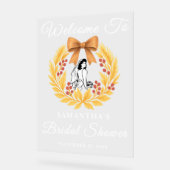 Rustikales Weizen & Berry Fall Brautparty Willkomm Acrylschild (Winkel)