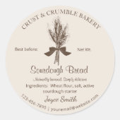 Rustikales Weizen-Sauerteigbrot backen Runder Aufkleber (Vorderseite)