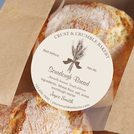 Rustikales Weizen-Sauerteigbrot backen Runder Aufkleber