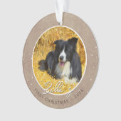 Rustikales Welpen Erster Weihnachtshund Foto Ornament (Vorderseite)