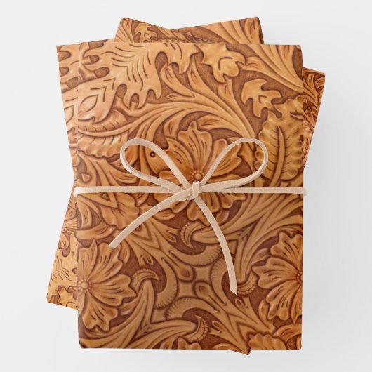 Rustikales Western aus braunem Cowboy Geschenkpapier Set (Beispiel)