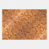 Rustikales Western aus braunem Cowboy Geschenkpapier Set (Vorderseite)