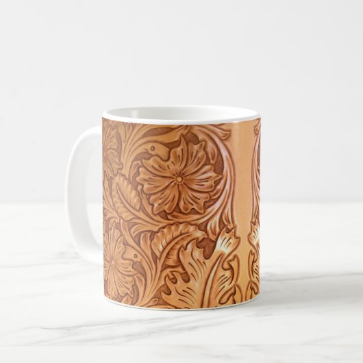 Rustikales Western aus braunem Cowboy Kaffeetasse (Vorderseite Links)
