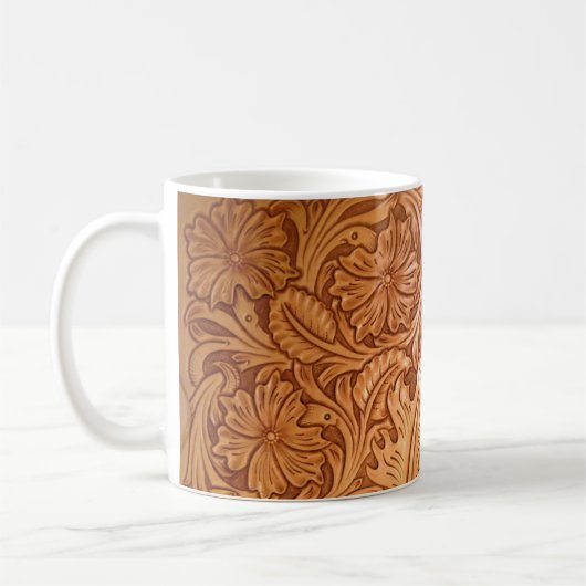 Rustikales Western aus braunem Cowboy Kaffeetasse (Links)