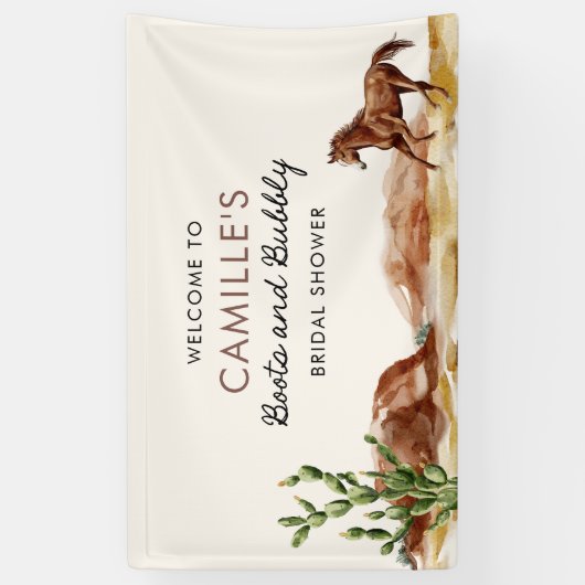 Rustikales Western Brautparty Willkommensbanner Banner (Vertikal)