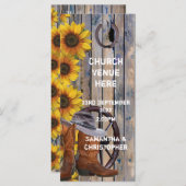 Rustikales Western Cowboy Thema Kirchenhochzeit Pr Programm (Vorne/Hinten)