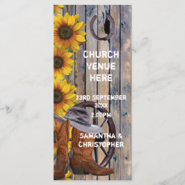 Rustikales Western Cowboy Thema Kirchenhochzeit Pr Programm